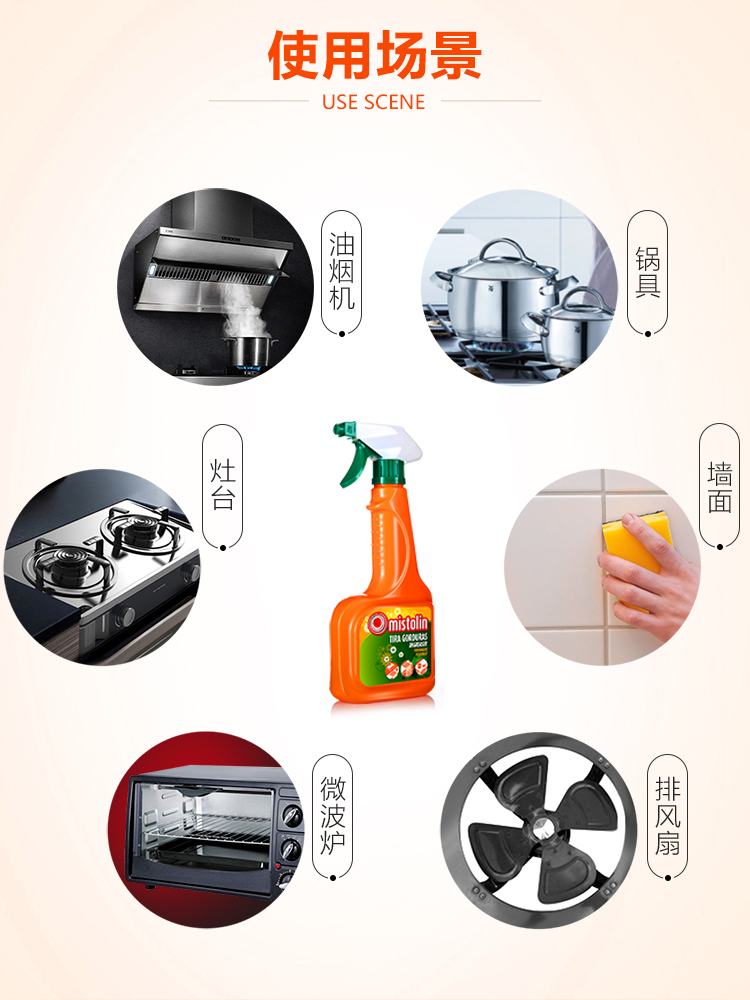 mistolin油烟机清洗剂去油污神器厨房重油全效清理专用强力清洁剂